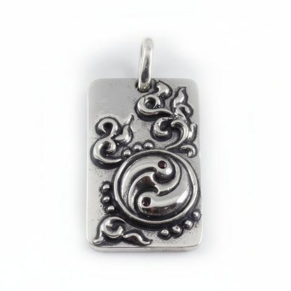 Yin-Yang Dog Tag Silver Pendant
