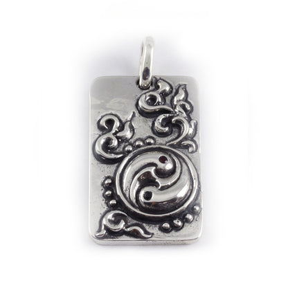 Yin-Yang Dog Tag Silver Pendant