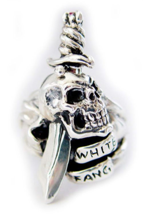 White Fang Toothpick Silver Ring