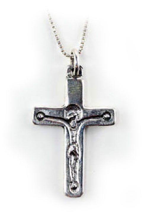 Cross With Jesus Sterling Silver Pendant