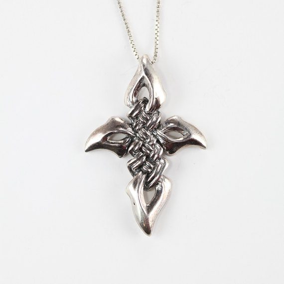 Eagle Eye Sterling Silver Cross Pendant