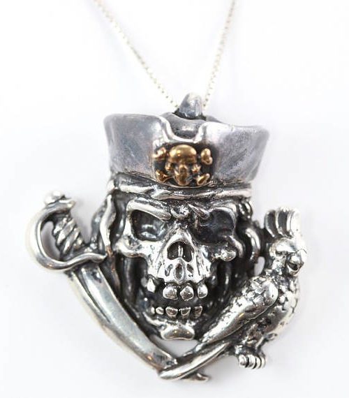 Pirate and Parrot Sterling Silver Pendant