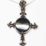 Silver Cross With Flat Round Onyx Stone pic