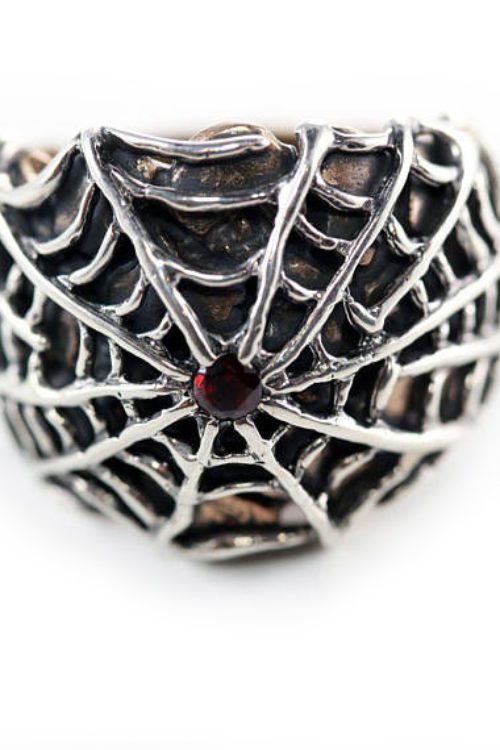 Spider Web With Onyx Stone Ring