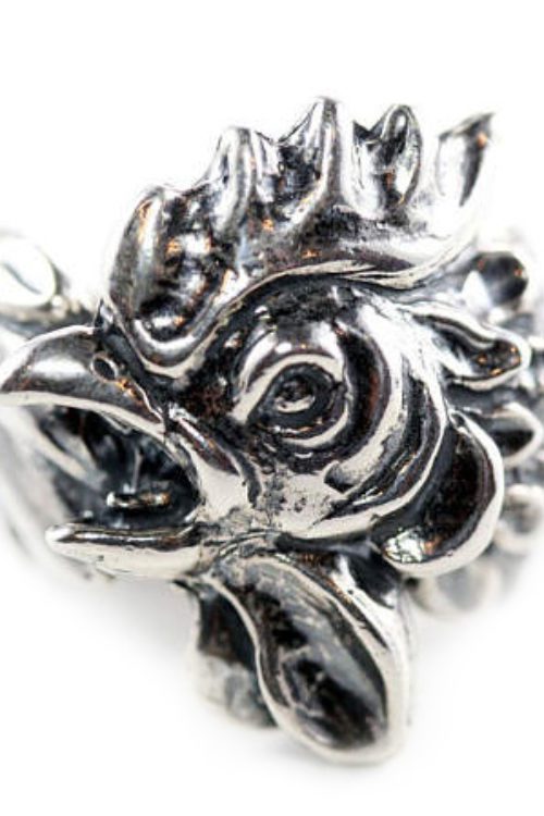 Pitukgh Rooster Head Sterling Silver Ring