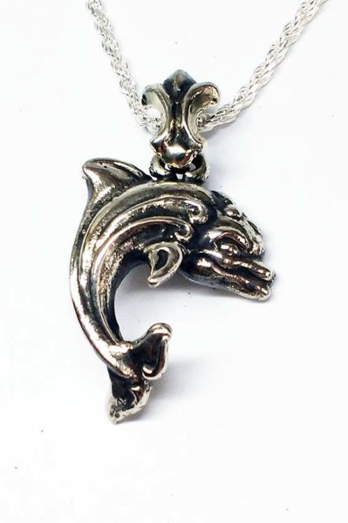 Cute Dolphin Silver Pendant