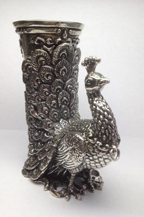 Sterling Silver Peacock Cup
