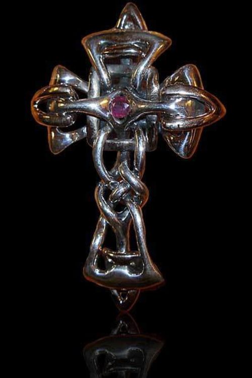 Celtic Rose-Cross Silver Necklace