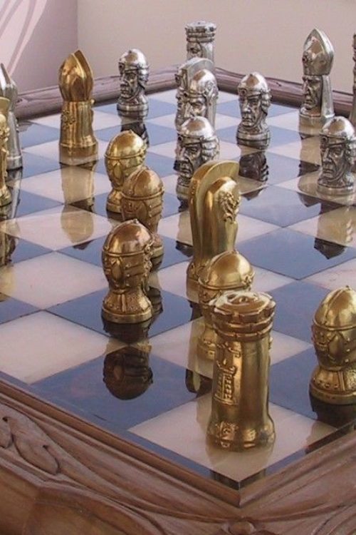 Tigrani Faces Version #1 Sterling Silver Chess set