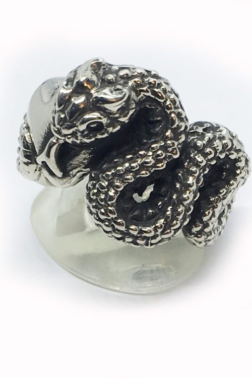 Snake Heart Sterling Silver Ring