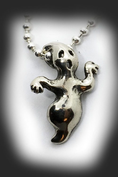 Small Ghost Sterling Silver Pendant