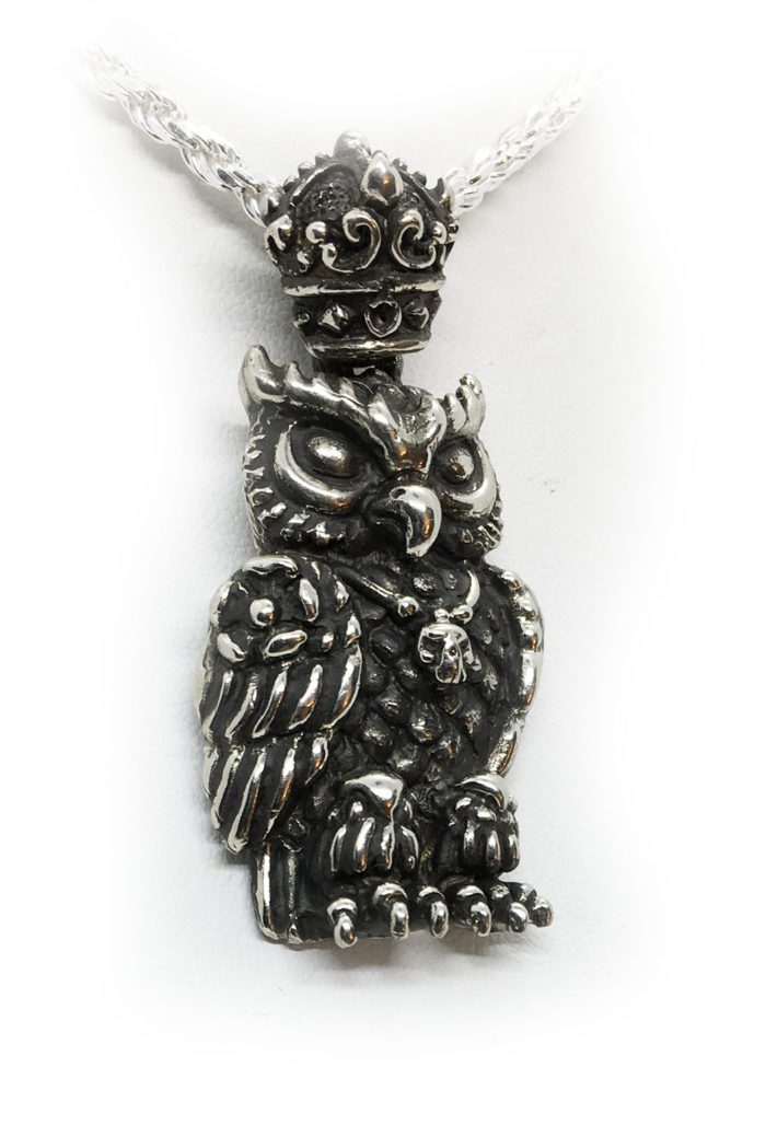 King of Owl Silver Pendant 2
