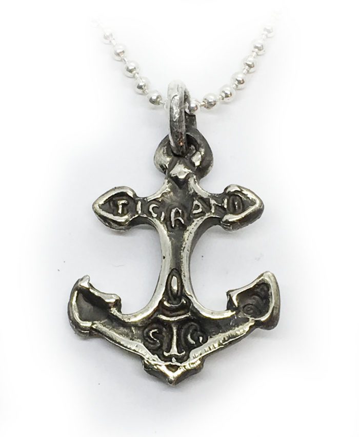 Anchor with Hearts Silver Pendant 3
