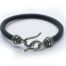Antique Leather Bracelet with Sterling Silver