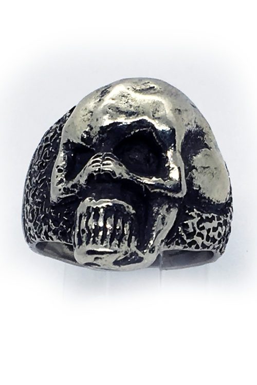 Abstract Women Body Shaped into A Skull Sterling Silver Ring