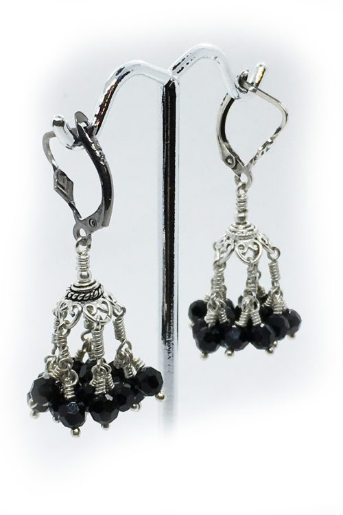 Silver Earrings with Swarovski Stones V1
