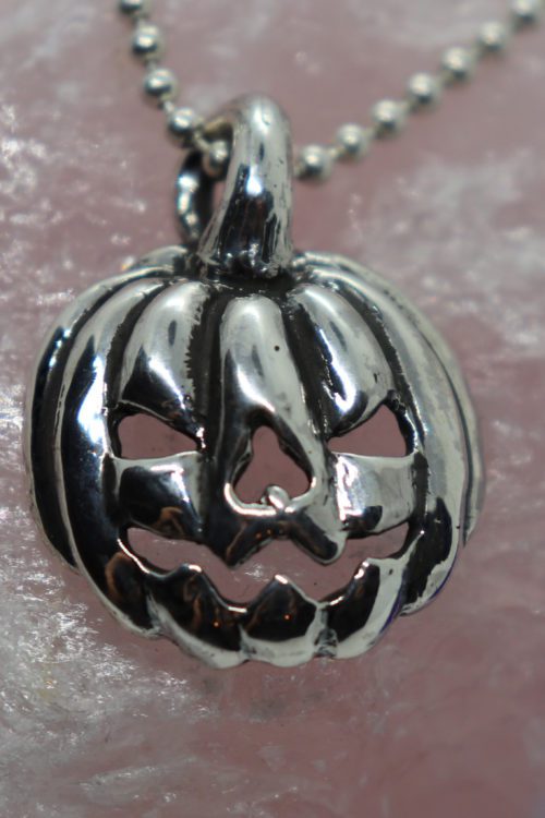 Halloween Jack-O-Lantern Sterling Silver Pendant