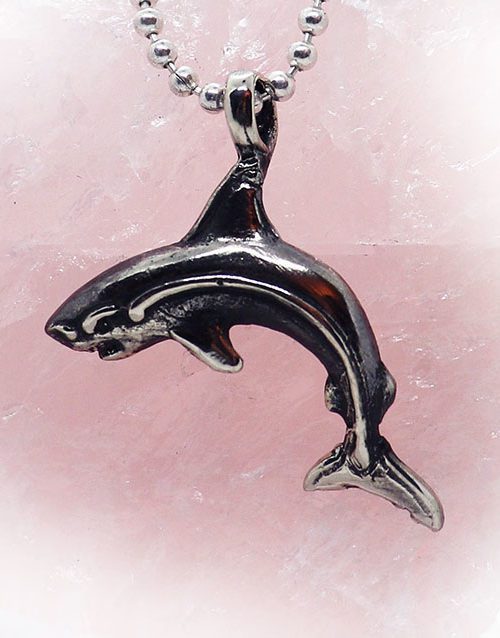 Attacking Shark Sterling Silver Pendant
