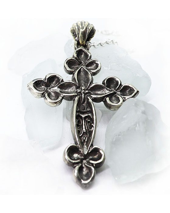 Heavenly Cross with Ruby Stones Sterling Silver Pendant 3