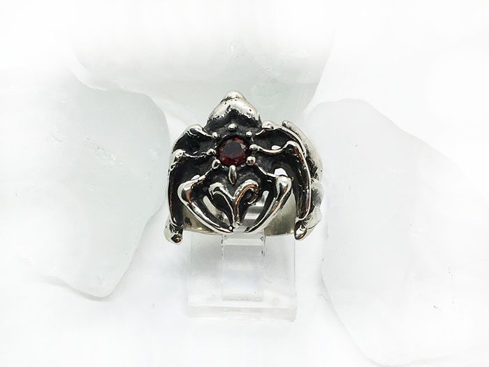 Itsy Bitsy Spider Sterling Silver Ring with Stone