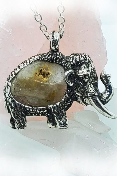 Mammoth with agate necklace