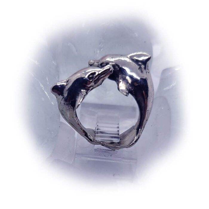 playing dolphins silver ring