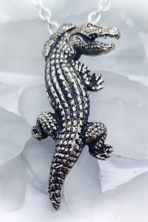 Crocodile Silver Pendant