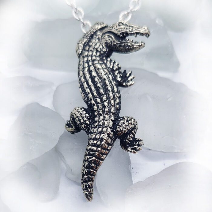Crocodile Silver Pendant