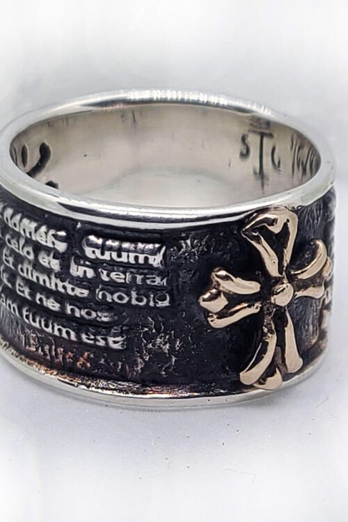 Latin Lord Prayer Sterling Silver Ring 1