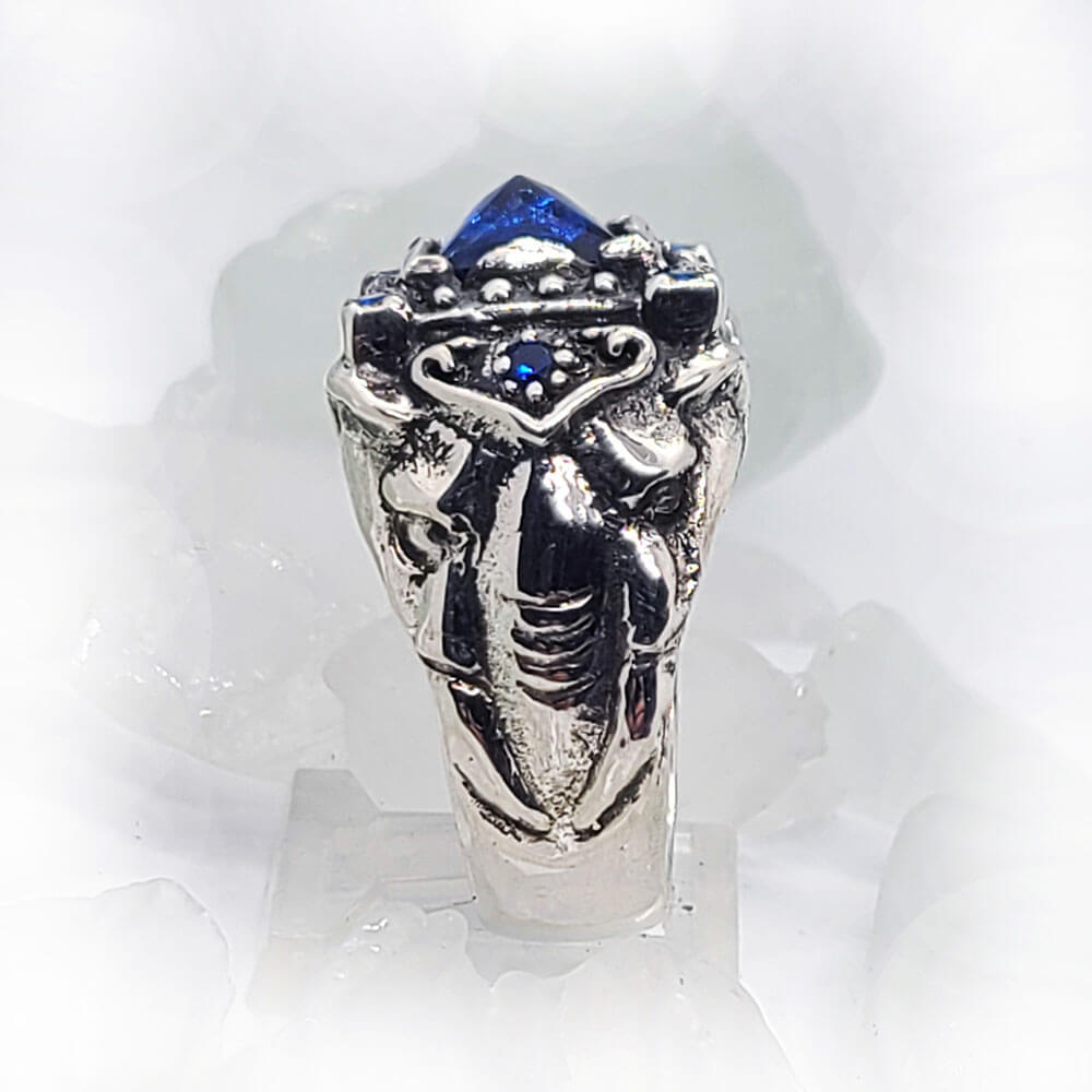 Royal Elephant with CZ Stones Sterling Silver Ring