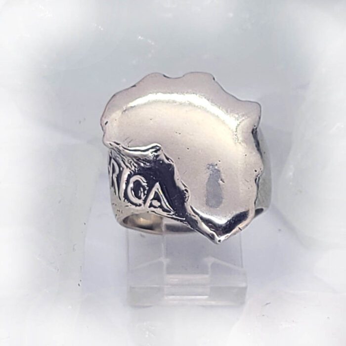 Map of Africa Silver Ring 2