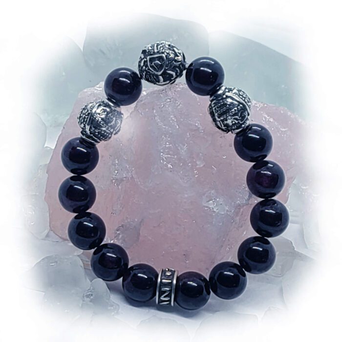 Armenia Court of Arms with Tigran the Great Black Onyx Beads Bracelet