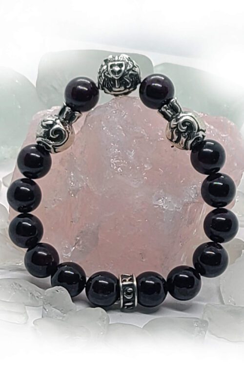 Armenian Court of Arms with Pomegranates Garnet Beads Bracelet
