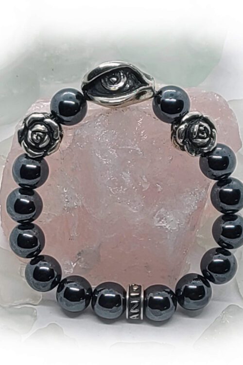Sterling Silver Loving Eye and Romantic Roses Beads Bracelet