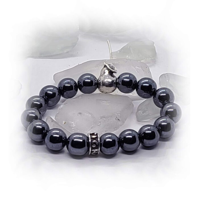 Silver Pear Hematite Beads Bracelet